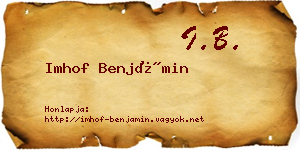 Imhof Benjámin névjegykártya